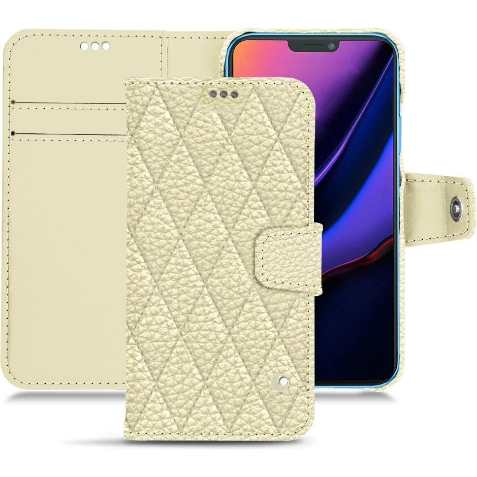 Noreve Lederschutzhülle Wallet (Apple iPhone 11), Smartphone Hülle, Weiss