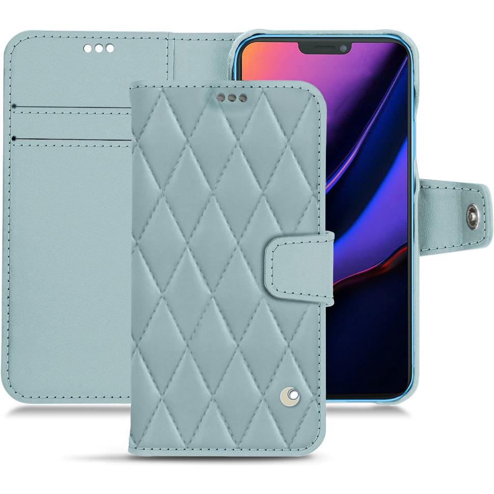 Noreve Lederschutzhülle Wallet (Apple iPhone 11), Smartphone Hülle, Blau