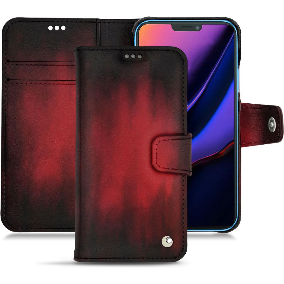 Noreve Lederschutzhülle Wallet (Apple iPhone 11), Smartphone Hülle, Rot