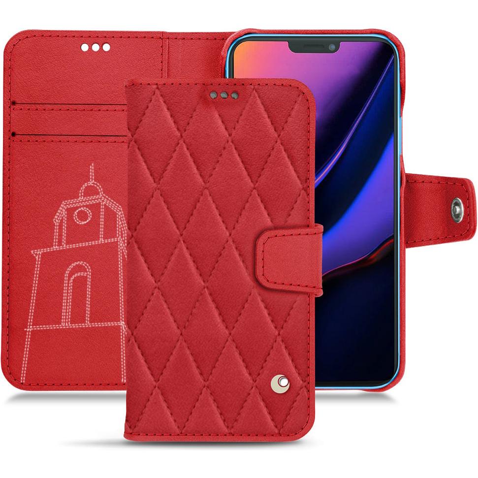 Noreve Lederschutzhülle Wallet (Apple iPhone 11), Smartphone Hülle, Rot