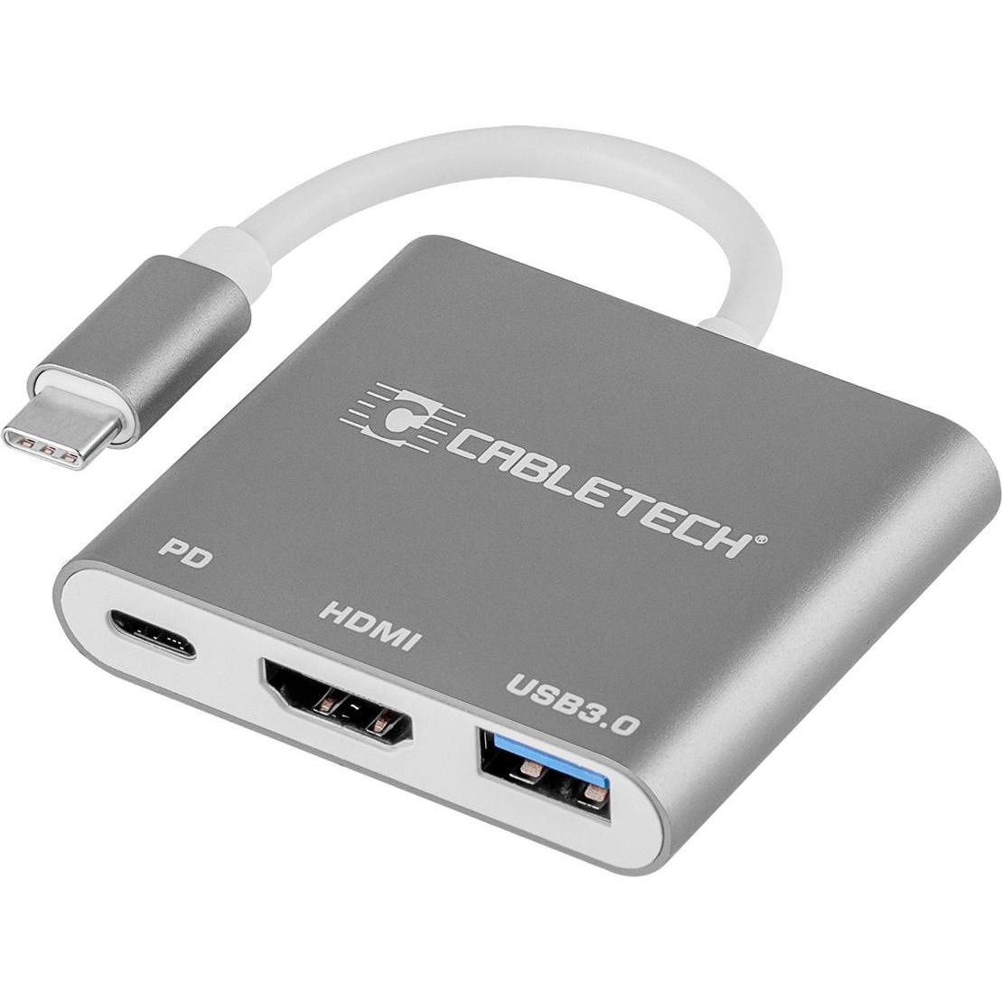 Cabletech des Bahnhofs (USB 3.0, 19 cm), Data + Video Adapter, Grau