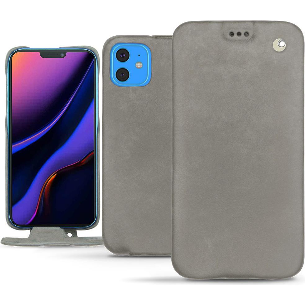 Noreve Lederschutzhülle vertikal (Apple iPhone 11), Smartphone Hülle, Grau