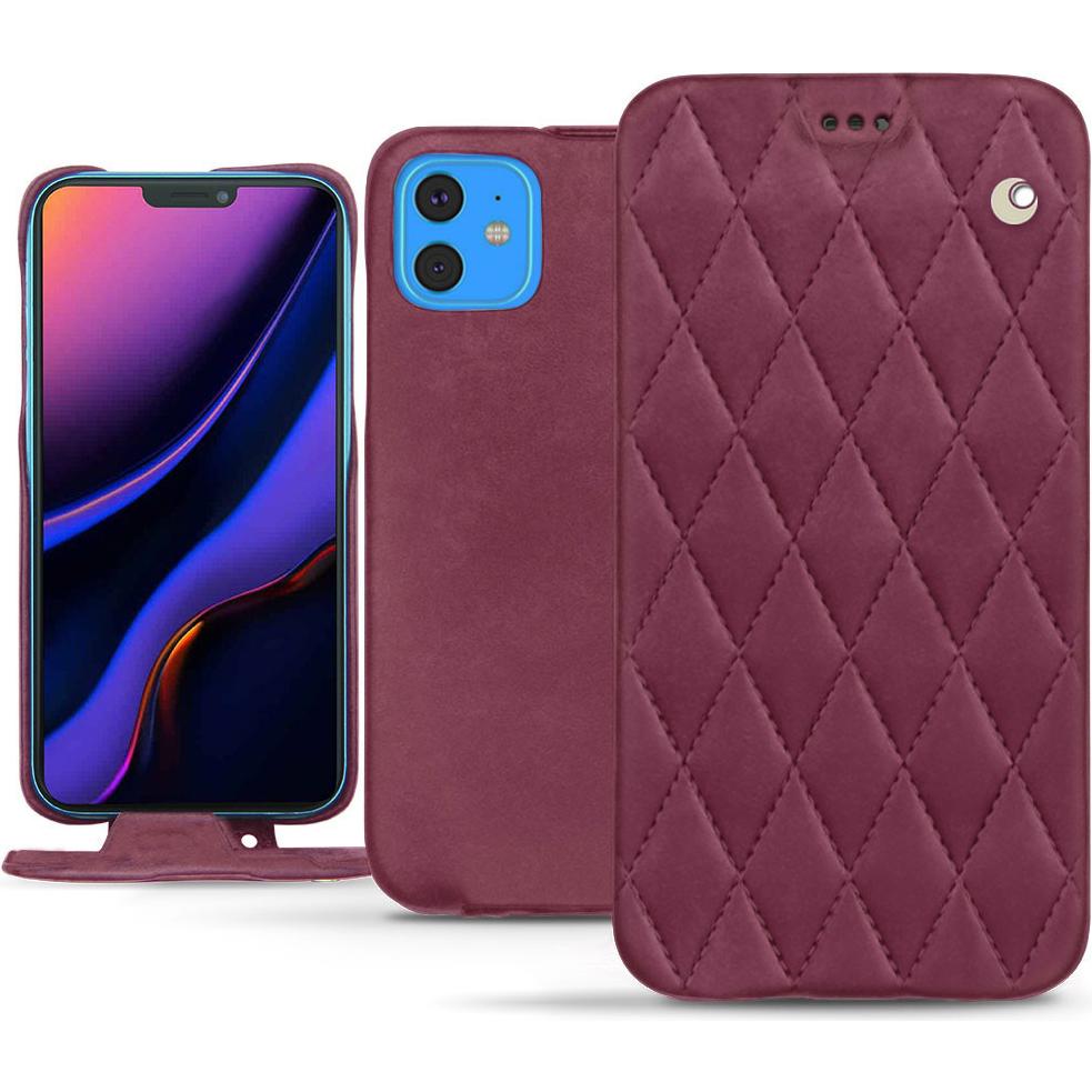 Noreve Lederschutzhülle vertikal (Apple iPhone 11), Smartphone Hülle, Violett