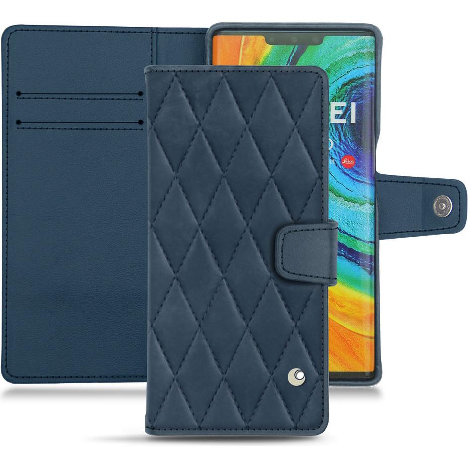 Noreve Lederschutzhülle Wallet (Huawei Mate 30 Pro), Smartphone Hülle, Blau