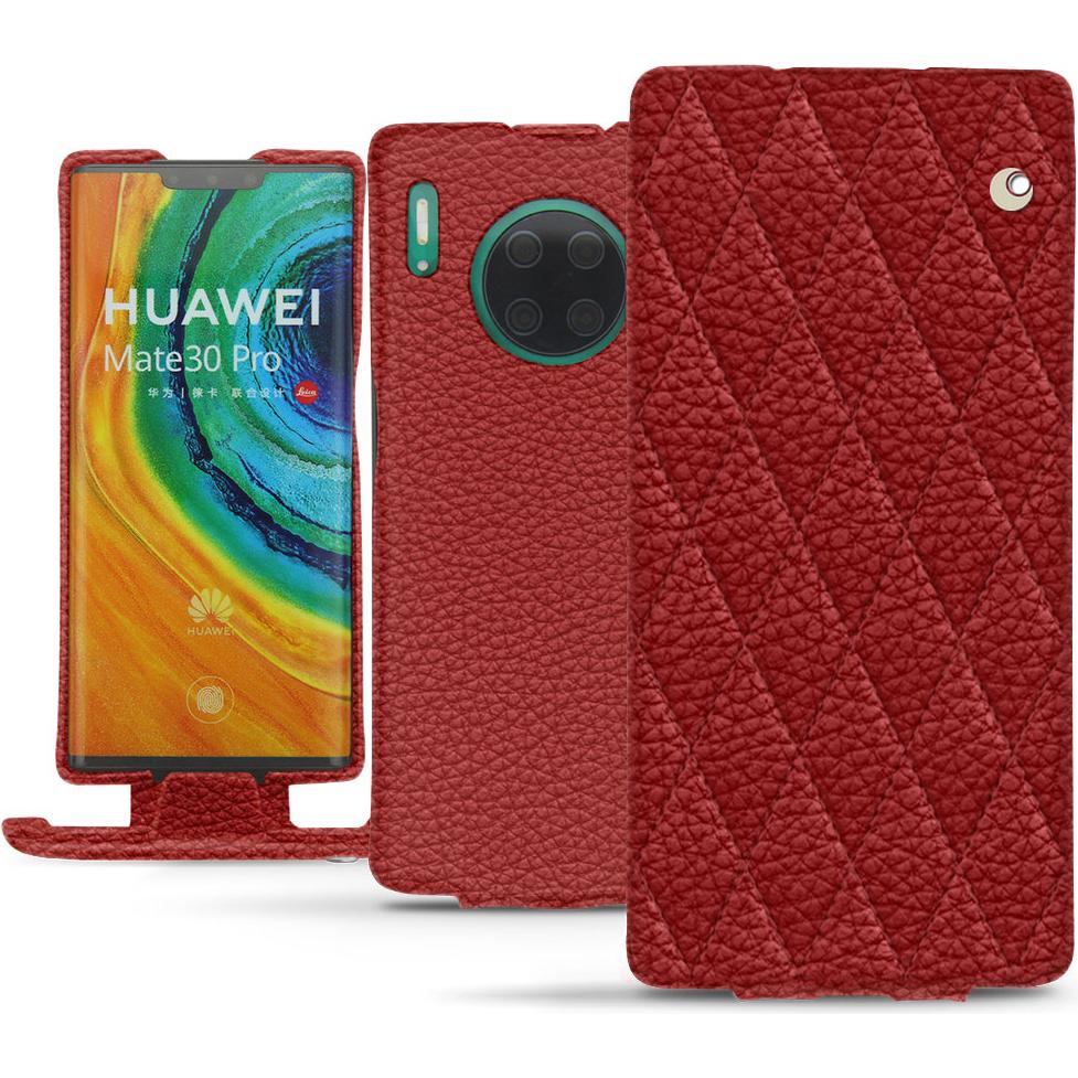 Noreve Lederschutzhülle vertikal (Huawei Mate 30 Pro), Smartphone Hülle, Rot