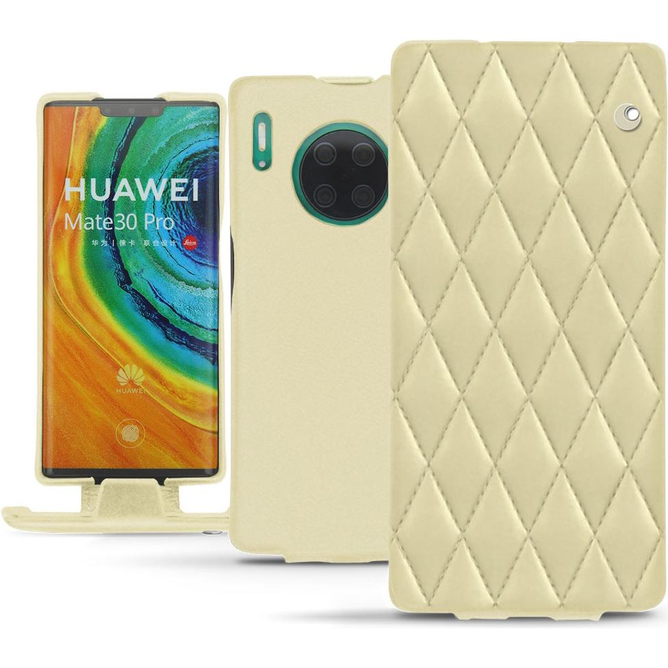 Noreve Lederschutzhülle vertikal (Huawei Mate 30 Pro), Smartphone Hülle, Beige