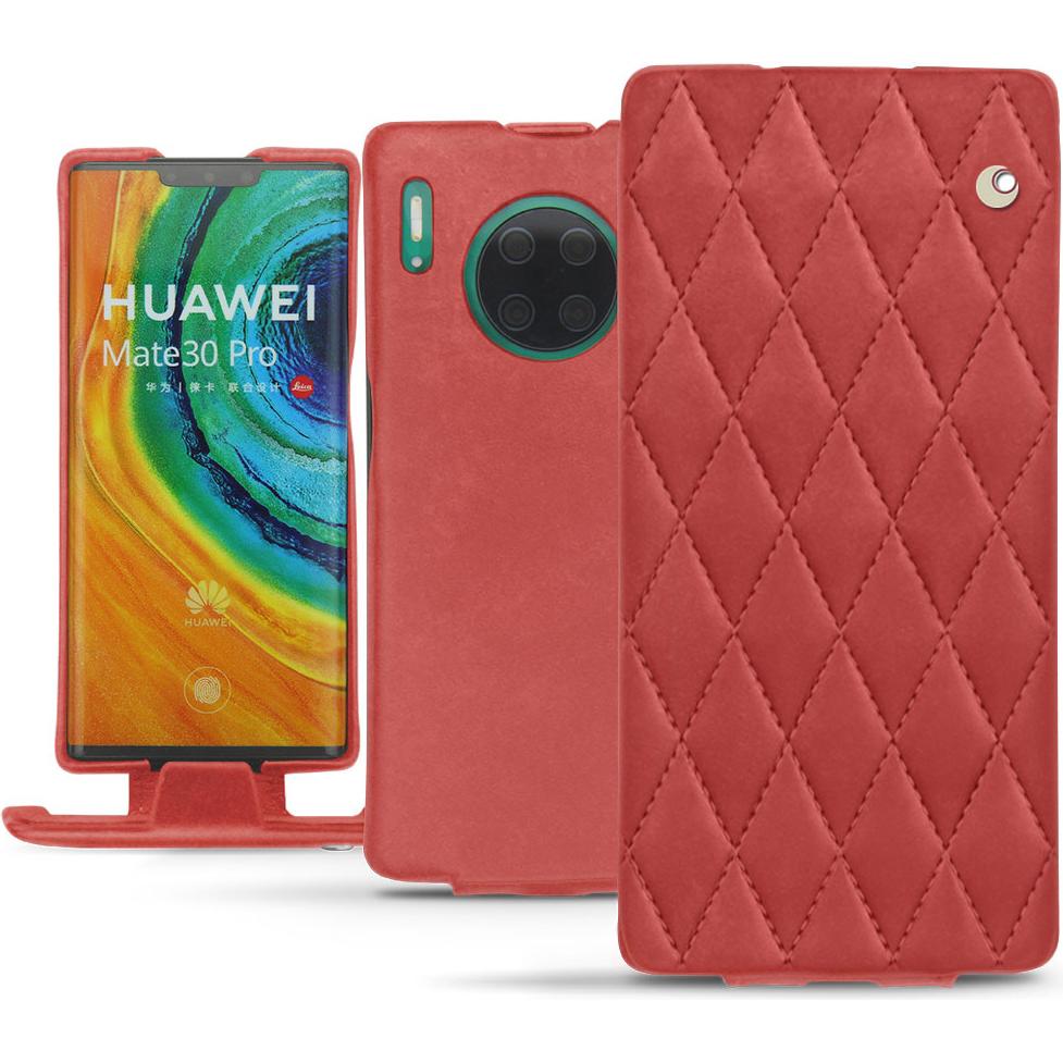 Noreve Lederschutzhülle vertikal (Huawei Mate 30 Pro), Smartphone Hülle, Rot