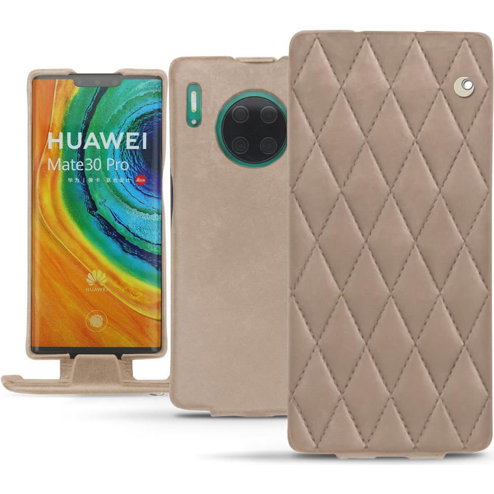 Noreve Lederschutzhülle vertikal (Huawei Mate 30 Pro), Smartphone Hülle, Beige