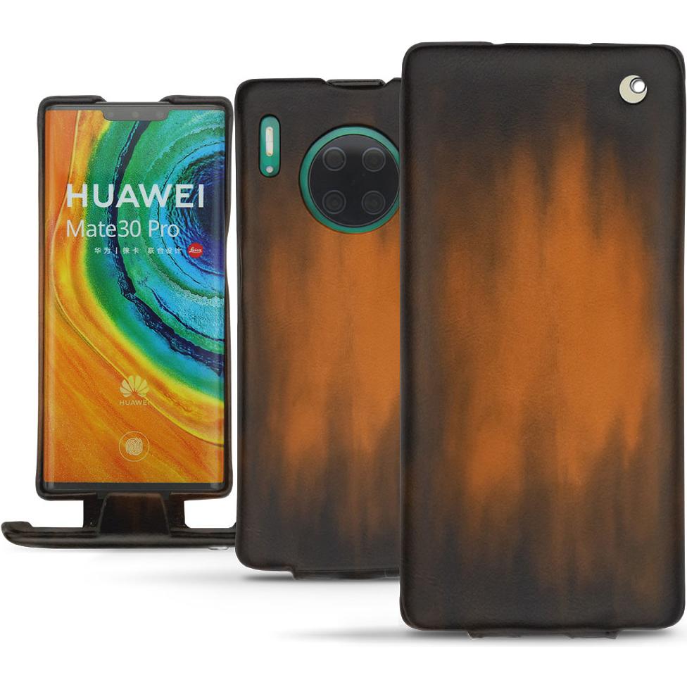 Noreve Lederschutzhülle vertikal (Huawei Mate 30 Pro), Smartphone Hülle, Braun
