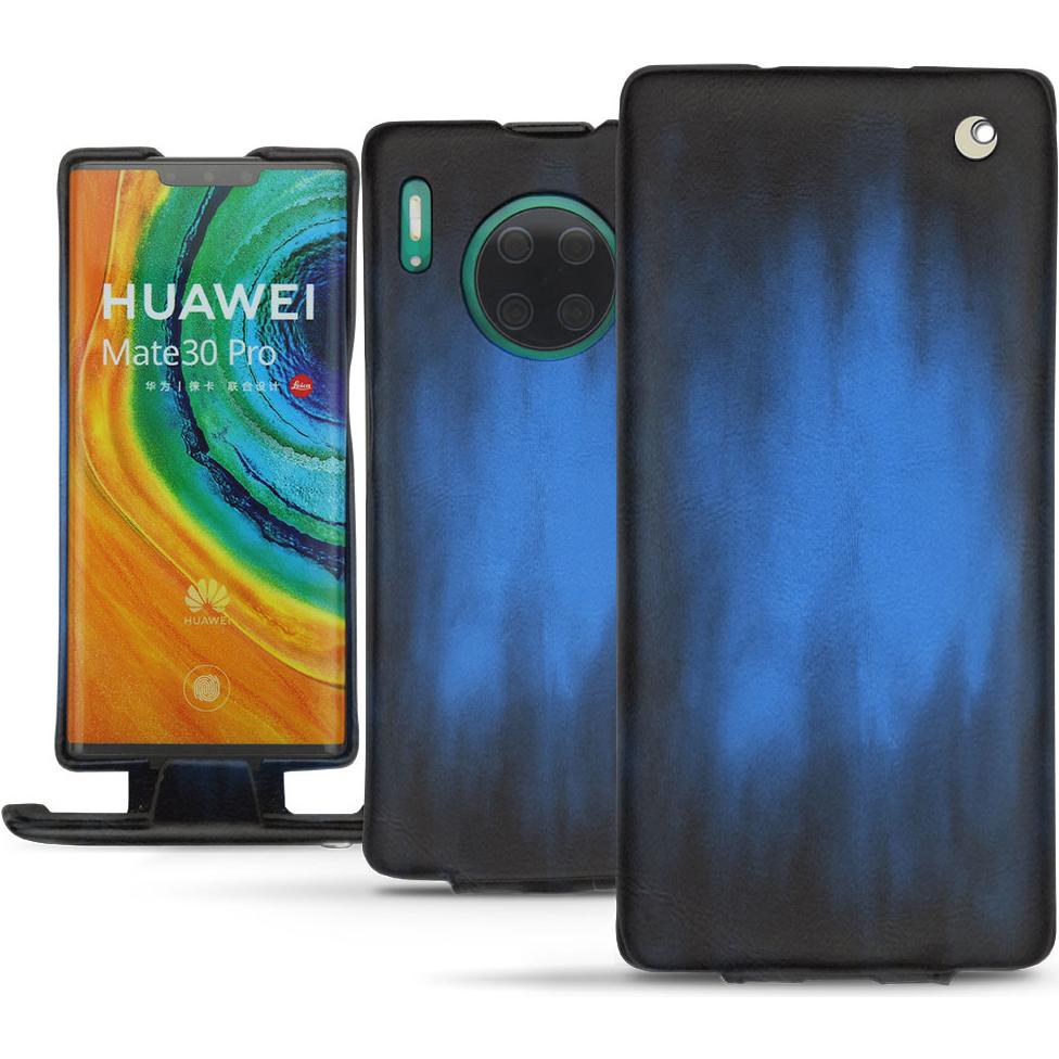Noreve Lederschutzhülle vertikal (Huawei Mate 30 Pro), Smartphone Hülle, Blau
