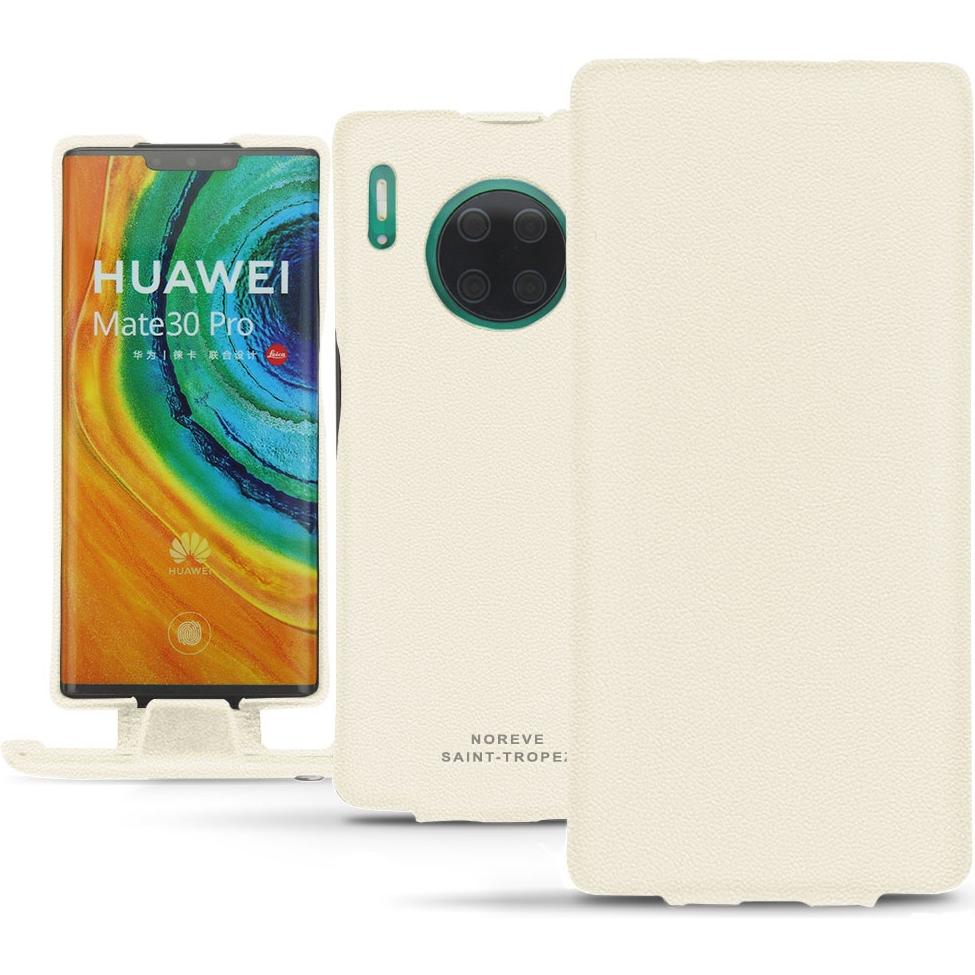 Noreve Lederschutzhülle vertikal (Huawei Mate 30 Pro), Smartphone Hülle, Weiss