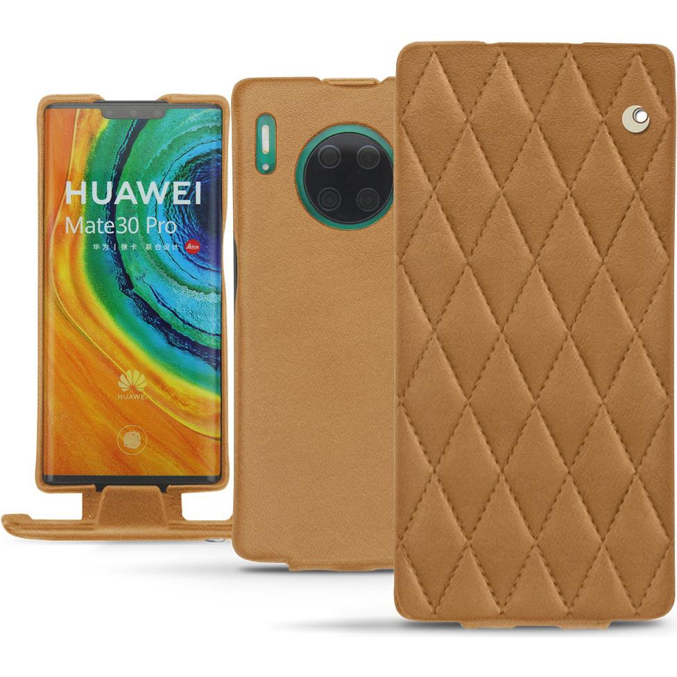 Noreve Lederschutzhülle vertikal (Huawei Mate 30 Pro), Smartphone Hülle, Braun