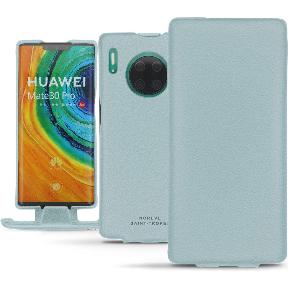 Noreve Lederschutzhülle vertikal (Huawei Mate 30 Pro), Smartphone Hülle, Blau