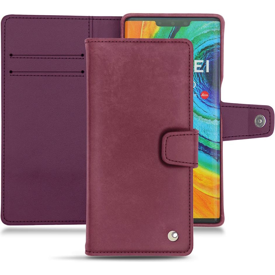 Noreve Lederschutzhülle Wallet (Huawei Mate 30 Pro), Smartphone Hülle, Violett