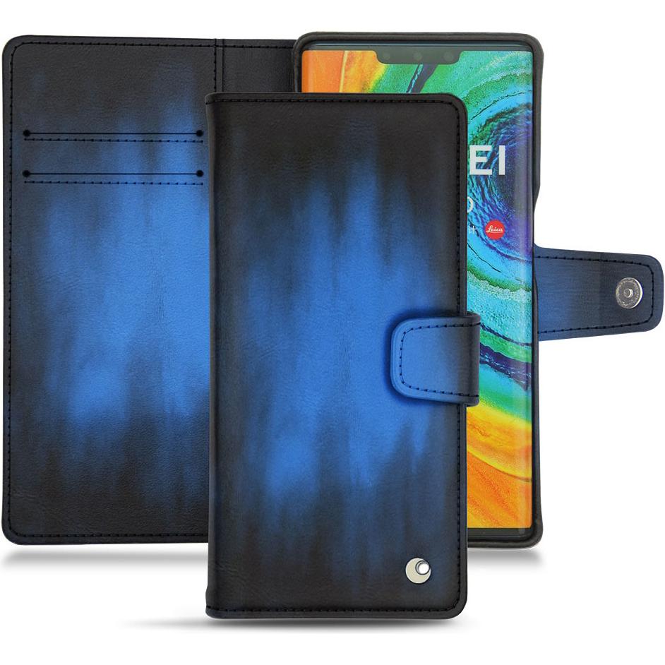 Noreve Lederschutzhülle Wallet (Huawei Mate 30 Pro), Smartphone Hülle, Blau