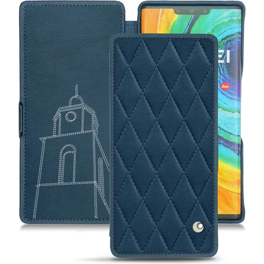 Noreve Lederschutzhülle horizontal (Huawei Mate 30 Pro), Smartphone Hülle, Blau