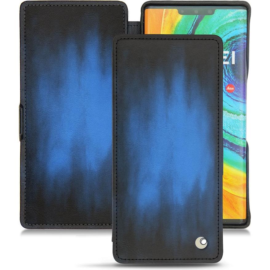 Noreve Lederschutzhülle horizontal (Huawei Mate 30 Pro), Smartphone Hülle, Blau