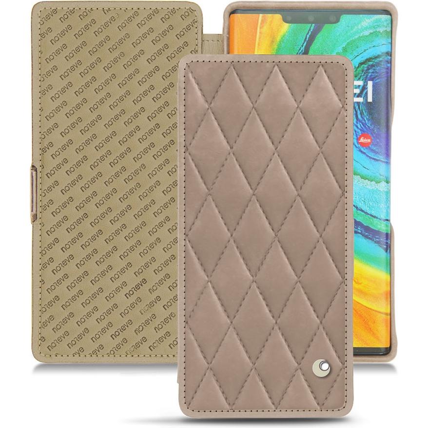 Noreve Lederschutzhülle horizontal (Huawei Mate 30 Pro), Smartphone Hülle, Beige