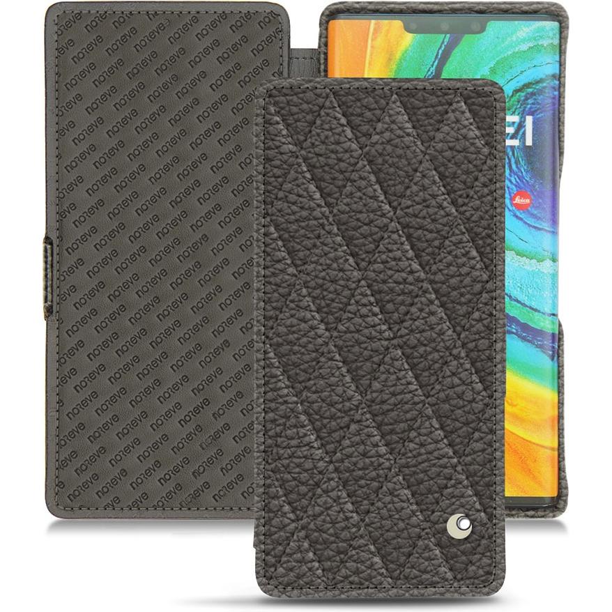 Noreve Lederschutzhülle horizontal (Huawei Mate 30 Pro), Smartphone Hülle, Grau