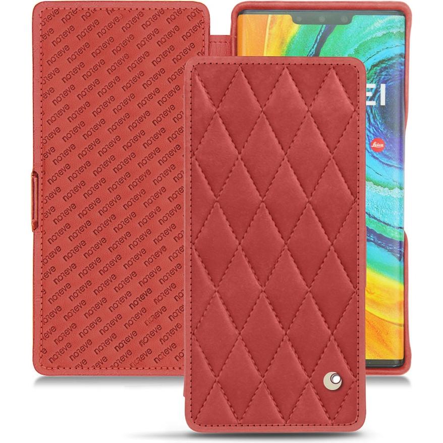 Noreve Lederschutzhülle horizontal (Huawei Mate 30 Pro), Smartphone Hülle, Rot