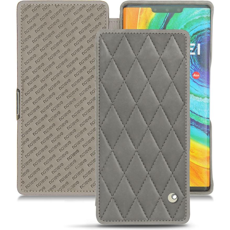 Noreve Lederschutzhülle horizontal (Huawei Mate 30 Pro), Smartphone Hülle, Grau