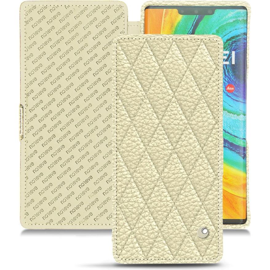 Noreve Lederschutzhülle horizontal (Huawei Mate 30 Pro), Smartphone Hülle, Beige
