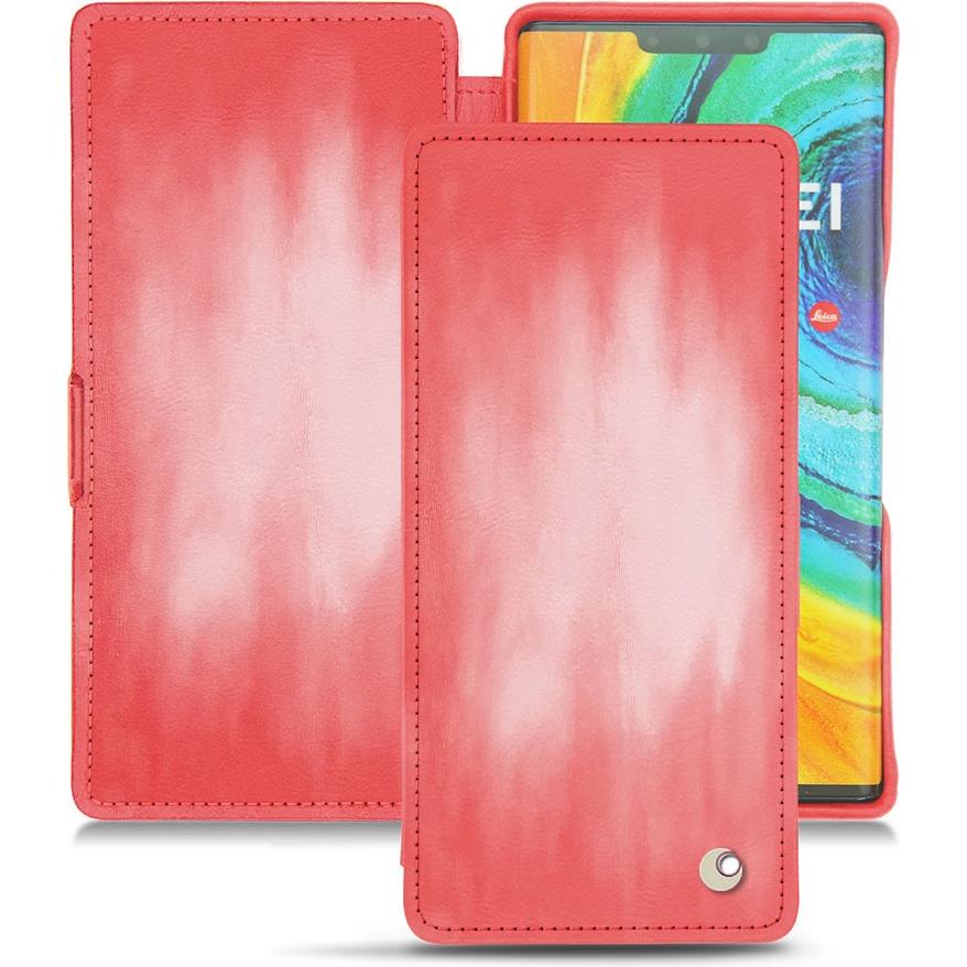Noreve Lederschutzhülle horizontal (Huawei Mate 30 Pro), Smartphone Hülle, Rosa