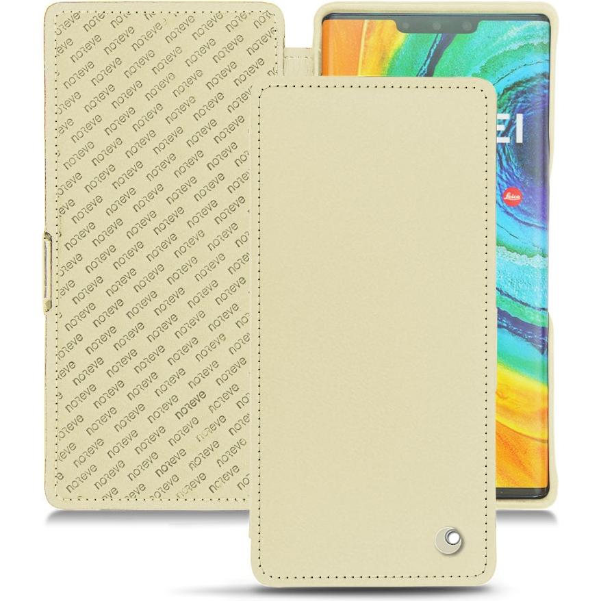 Noreve Lederschutzhülle horizontal (Huawei Mate 30 Pro), Smartphone Hülle, Beige