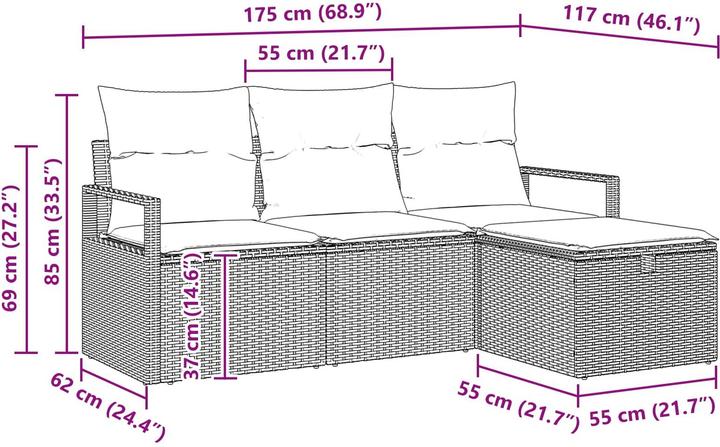 Produktbild vidaXL Gartensofa-set