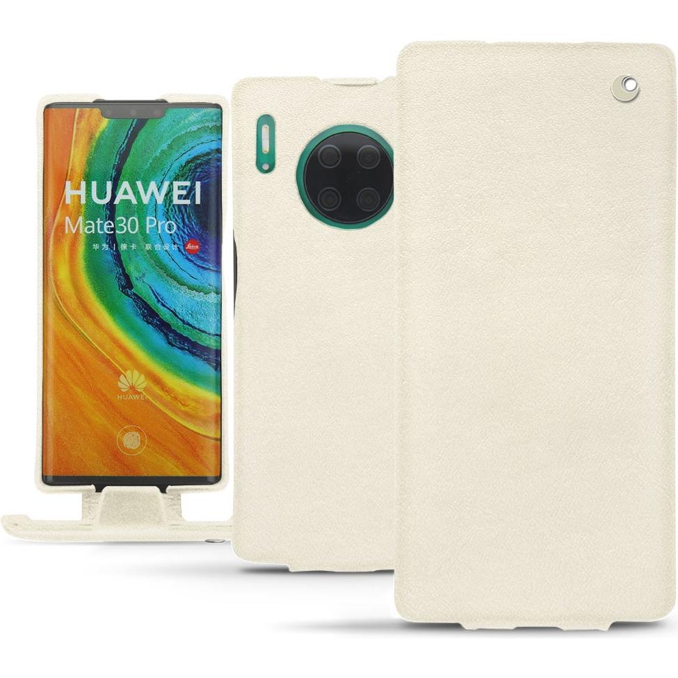 Noreve Lederschutzhülle vertikal (Huawei Mate 30 Pro), Smartphone Hülle, Weiss