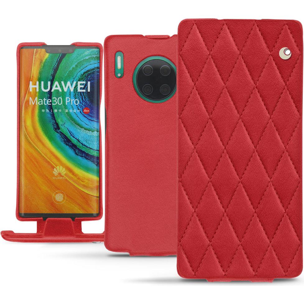 Noreve Lederschutzhülle vertikal (Huawei Mate 30 Pro), Smartphone Hülle, Rot