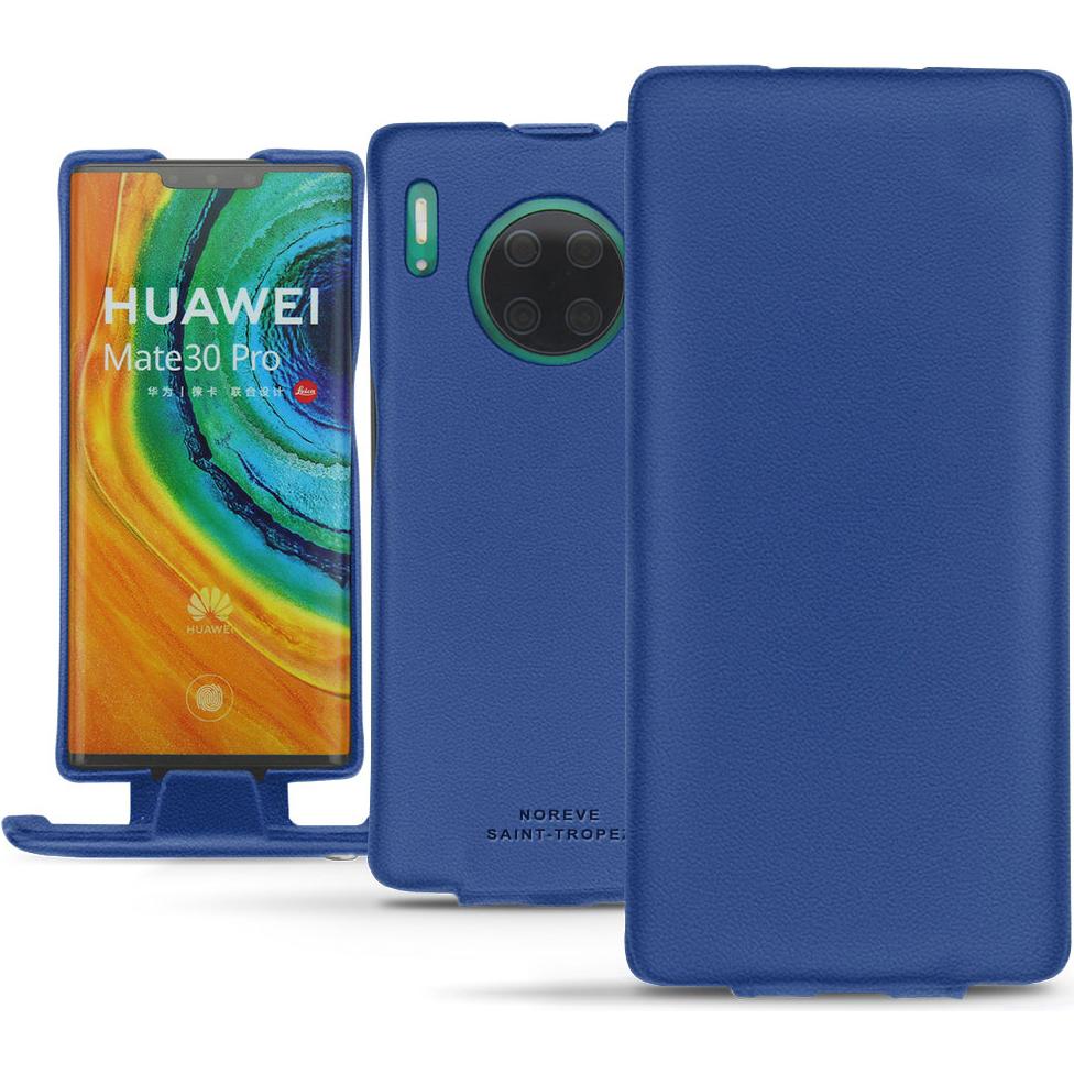 Noreve Lederschutzhülle vertikal (Huawei Mate 30 Pro), Smartphone Hülle, Blau