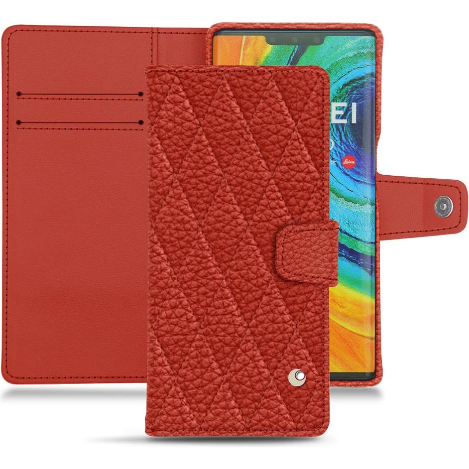 Noreve Lederschutzhülle Wallet (Huawei Mate 30 Pro), Smartphone Hülle, Orange