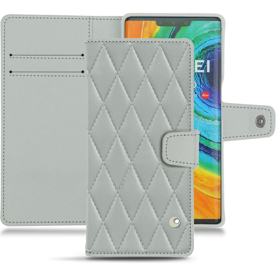 Noreve Lederschutzhülle Wallet (Huawei Mate 30 Pro), Smartphone Hülle, Grau