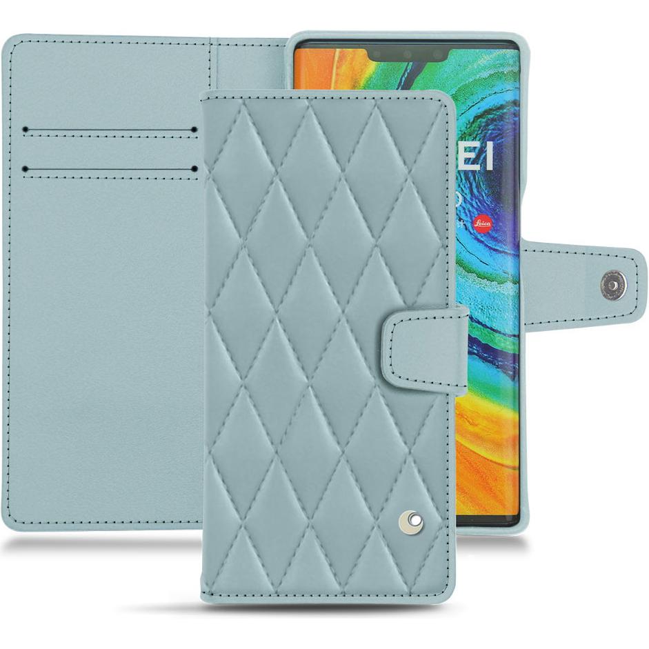 Noreve Lederschutzhülle Wallet (Huawei Mate 30 Pro), Smartphone Hülle, Blau