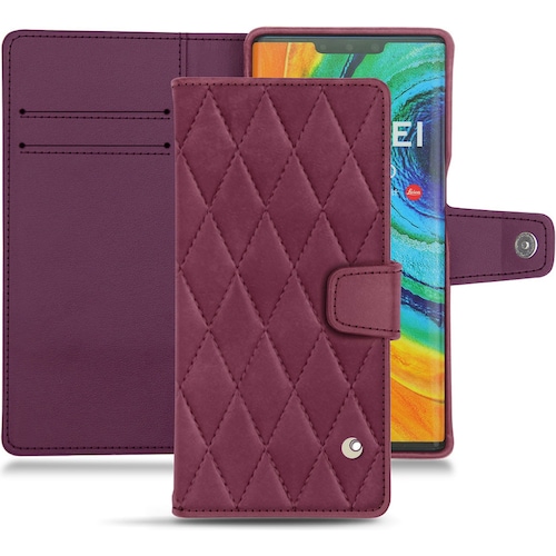 Noreve Lederschutzhülle Wallet (Huawei Mate 30 Pro), Smartphone Hülle, Violett