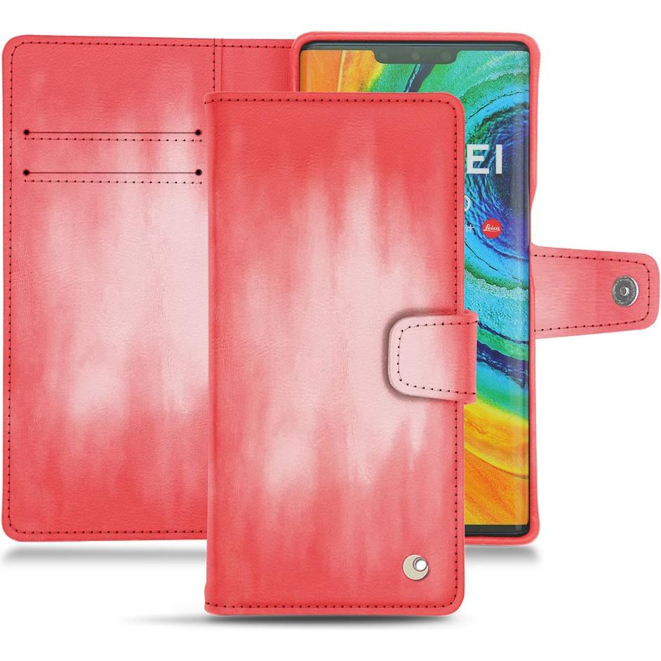 Noreve Lederschutzhülle Wallet (Huawei Mate 30 Pro), Smartphone Hülle, Rosa