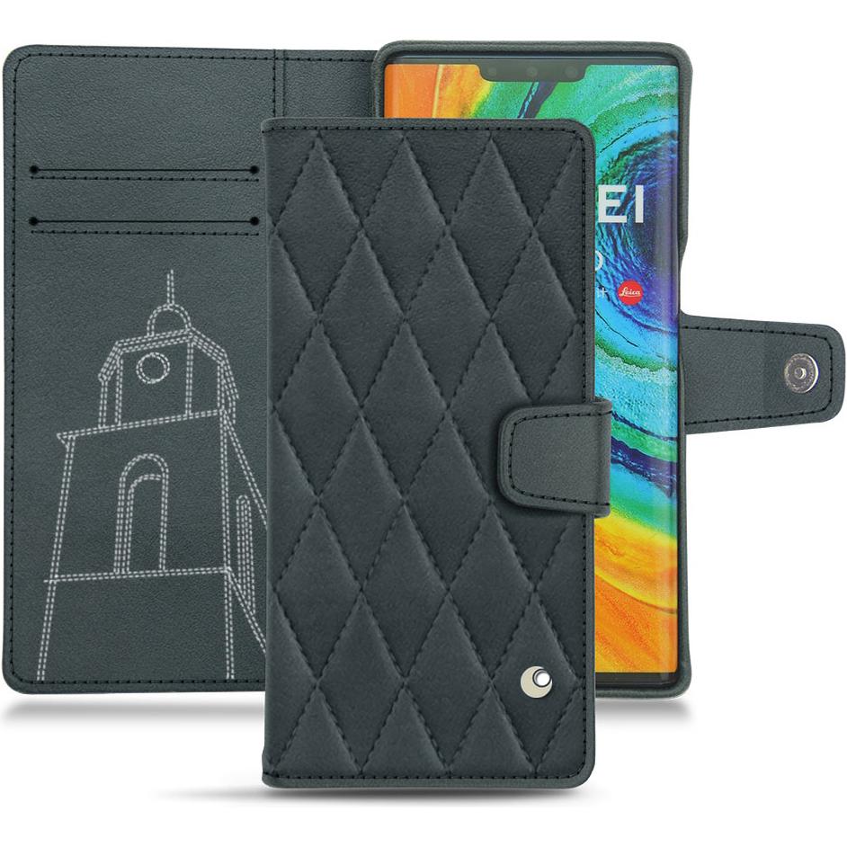 Noreve Lederschutzhülle Wallet (Huawei Mate 30 Pro), Smartphone Hülle, Blau