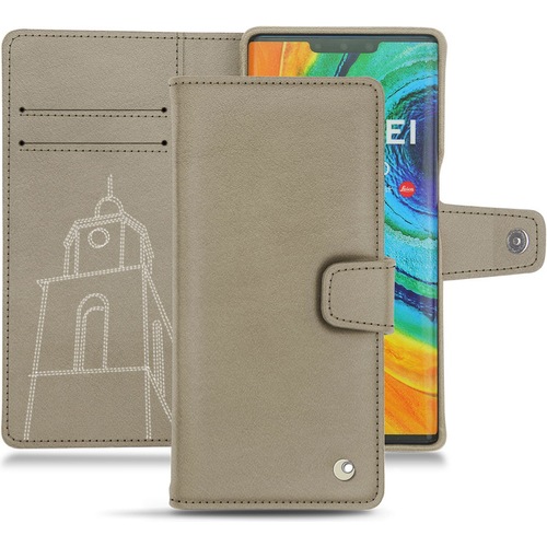 Noreve Lederschutzhülle Wallet (Huawei Mate 30 Pro), Smartphone Hülle, Beige