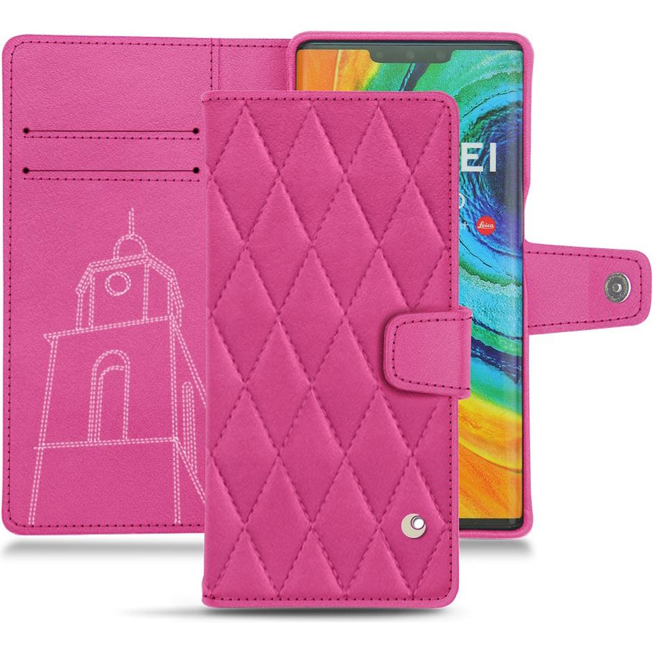 Noreve Lederschutzhülle Wallet (Huawei Mate 30 Pro), Smartphone Hülle, Rosa