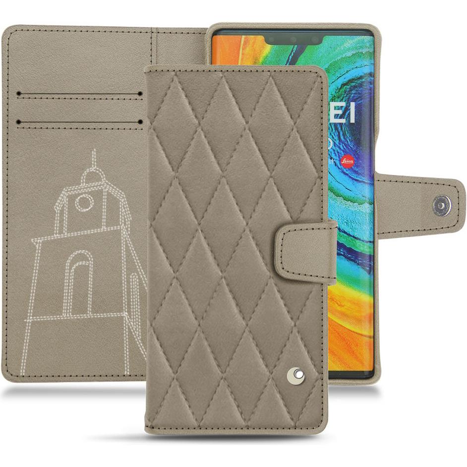 Noreve Lederschutzhülle Wallet (Huawei Mate 30 Pro), Smartphone Hülle, Beige
