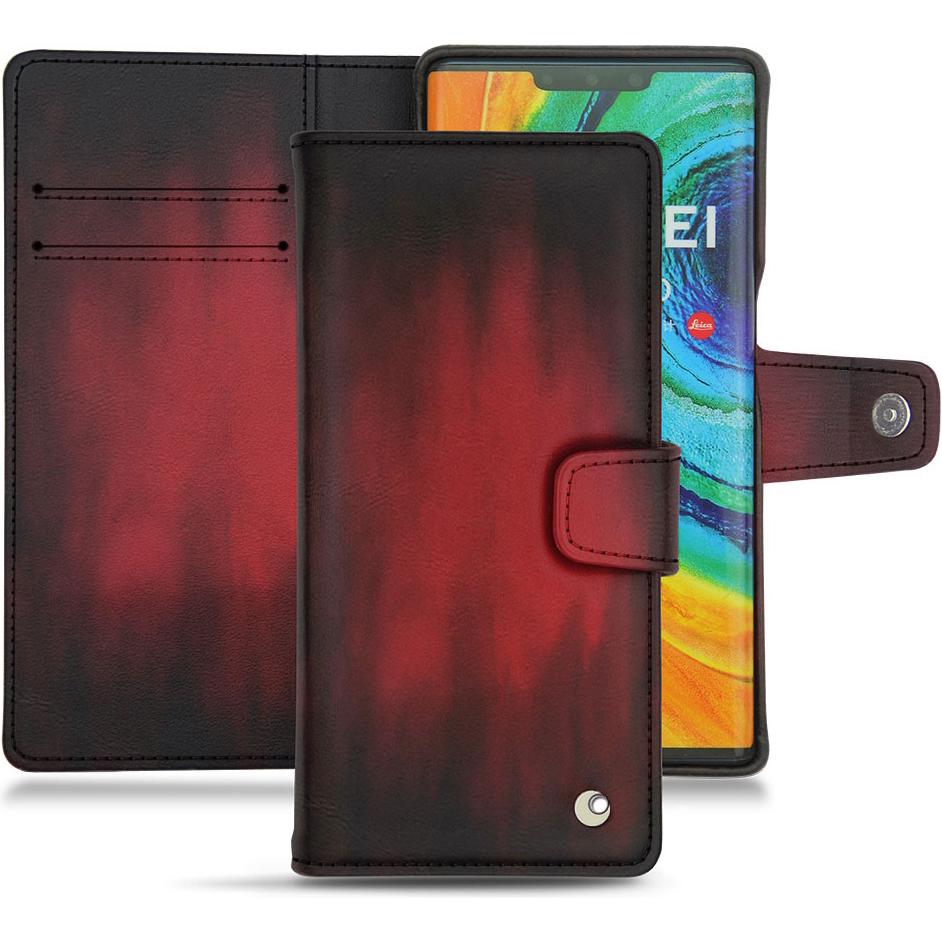 Noreve Lederschutzhülle Wallet (Huawei Mate 30 Pro), Smartphone Hülle, Rot
