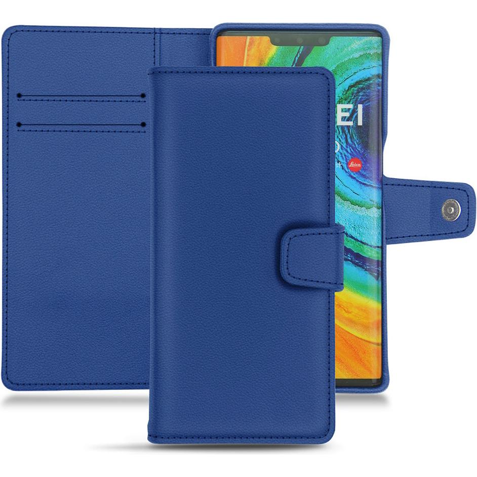 Noreve Lederschutzhülle Wallet (Huawei Mate 30 Pro), Smartphone Hülle, Blau