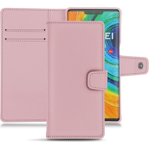 Noreve Lederschutzhülle Wallet (Huawei Mate 30 Pro), Smartphone Hülle, Rosa