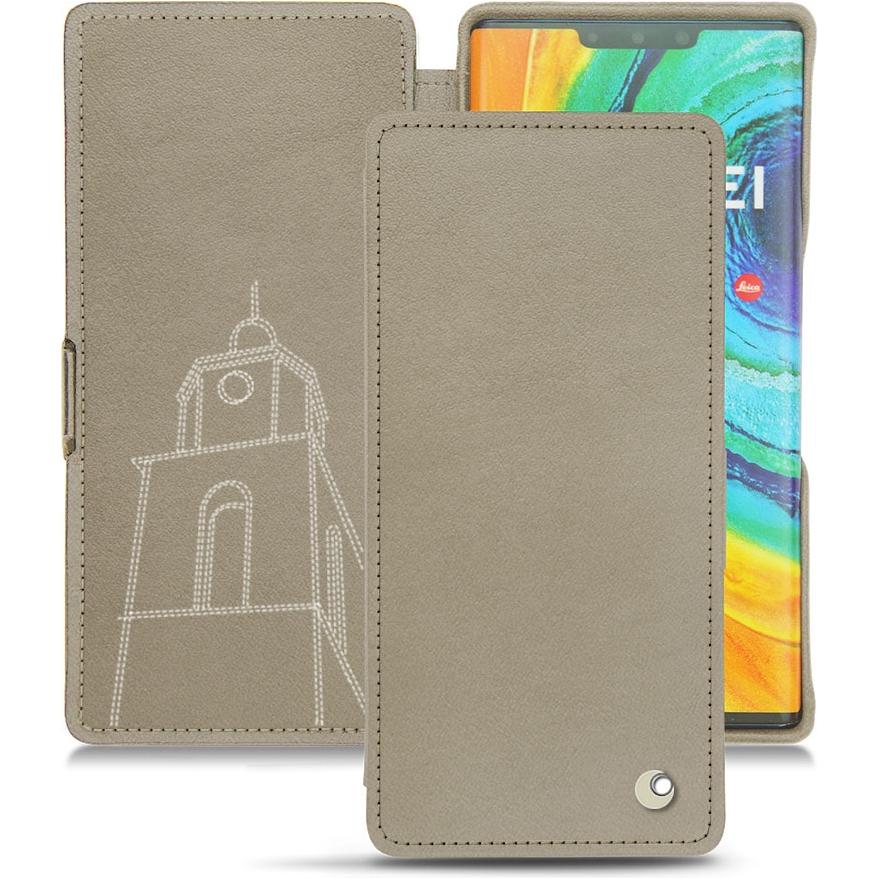 Noreve Lederschutzhülle horizontal (Huawei Mate 30 Pro), Smartphone Hülle, Beige