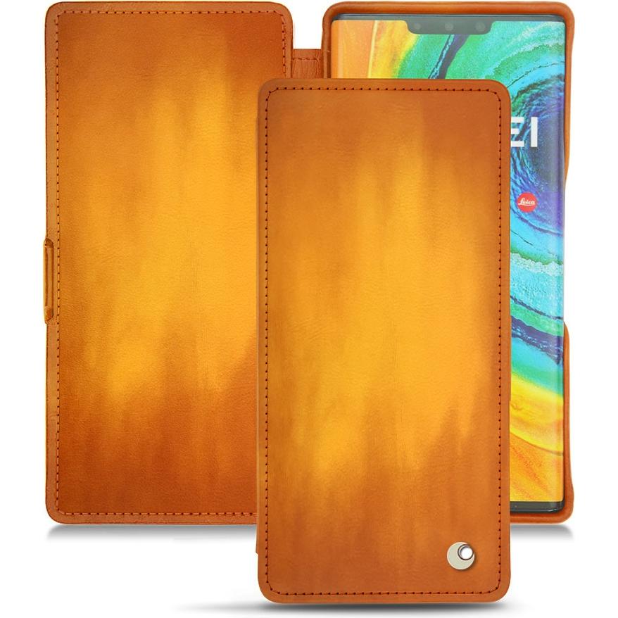 Noreve Lederschutzhülle horizontal (Huawei Mate 30 Pro), Smartphone Hülle, Orange