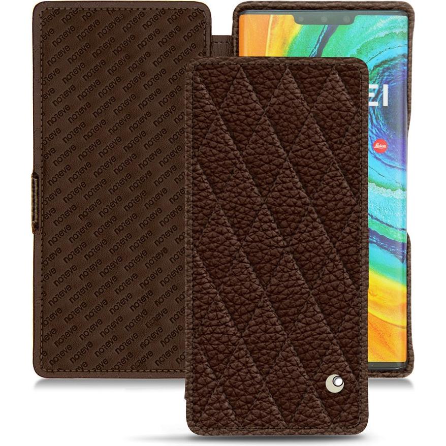 Noreve Lederschutzhülle horizontal (Huawei Mate 30 Pro), Smartphone Hülle, Braun