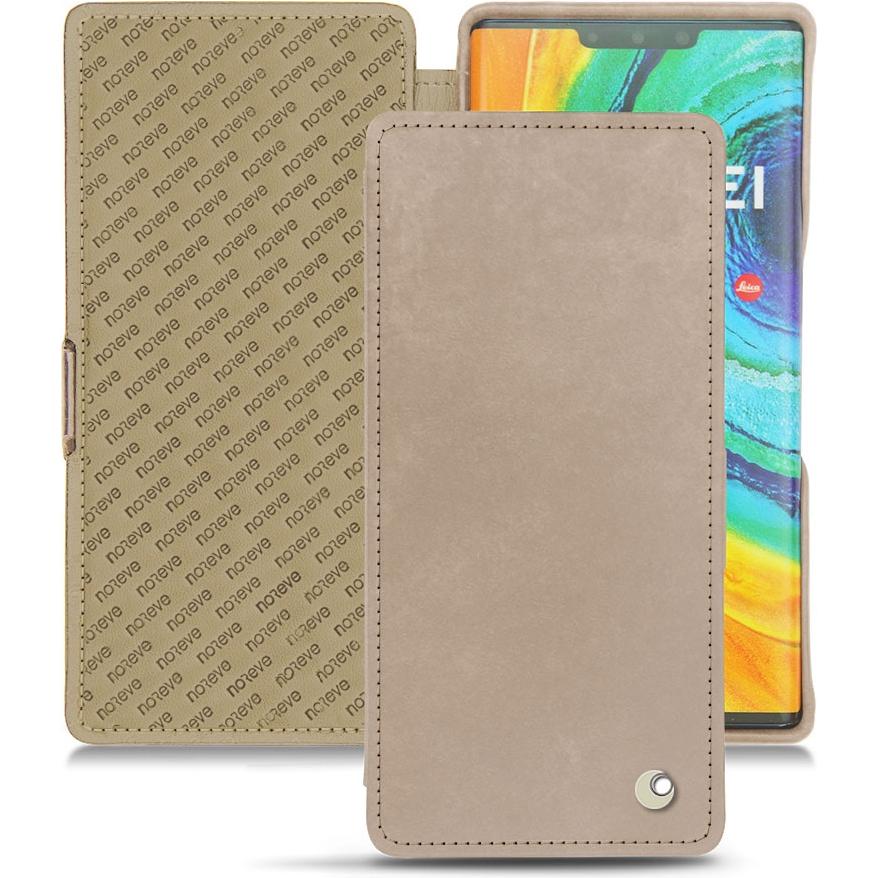 Noreve Lederschutzhülle horizontal (Huawei Mate 30 Pro), Smartphone Hülle, Beige