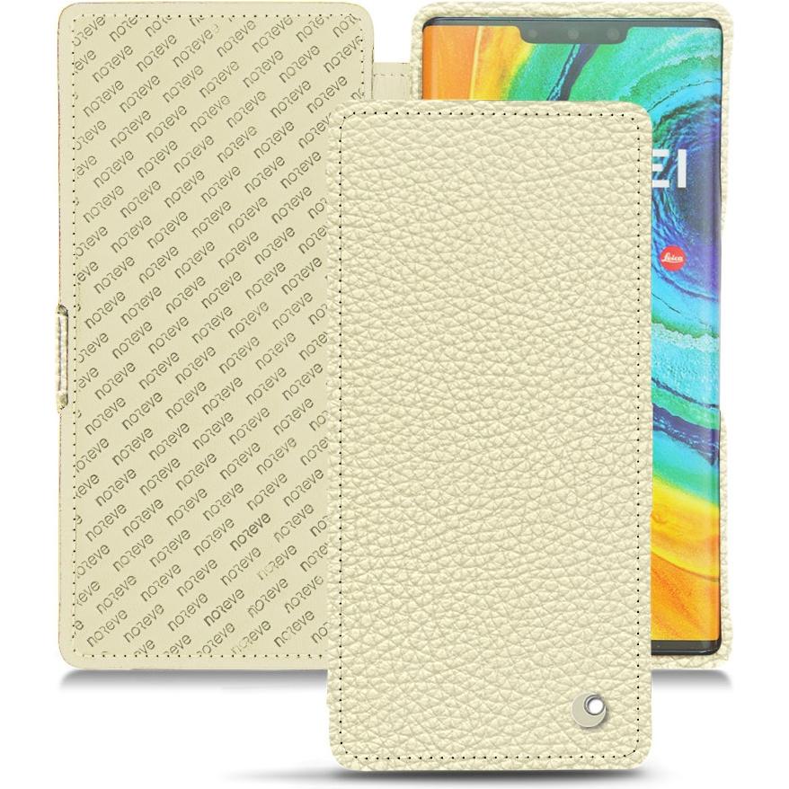 Noreve Lederschutzhülle horizontal (Huawei Mate 30 Pro), Smartphone Hülle, Weiss