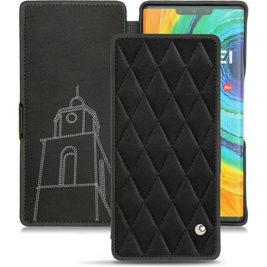 Noreve Lederschutzhülle horizontal (Huawei Mate 30 Pro), Smartphone Hülle, Schwarz
